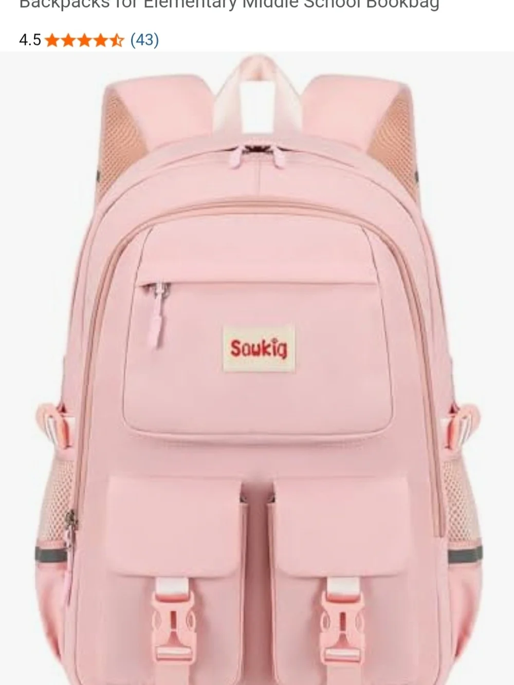 Kids Pink Backpack - Lightweight School Bag